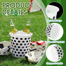 24 Packs Soccer Plastic Ice Buckets Bulk For Parties 3 L/101 Oz Soccer Wine Bucket Portable Treat Ice Holder Disposable Wine Cooler For Beverage Soda Beer Corn Snack Candy Party Favors - Soccer - View 4