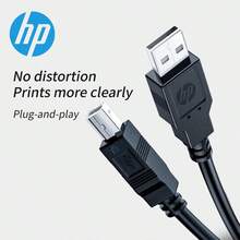 HP USB A 转 USB B 2.0 数据线，即插即用打印机数据线，适用于打印机、扫描仪、传真机、多功能一体机，经久耐用，打印清晰。 - 黑色 - 查看 1