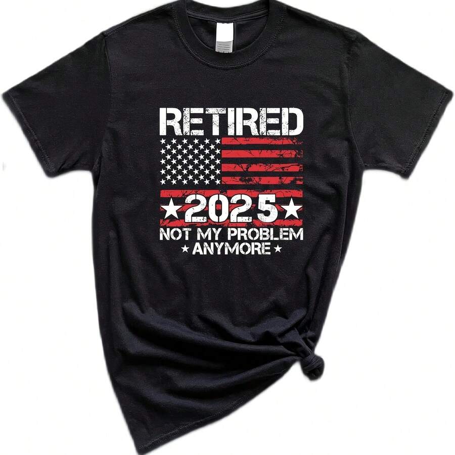 IHK - Regal jubilation, camisa jubilada 2025, camisa jubilada con bandera de Estados Unidos, camisa de regalo de jubilación, camisa de regalo de abuela - Negro 1 - Ver 1