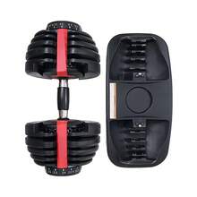 Everfit 24kg Dumbbells Adjustable Dumbbell Weight Plates Home Gym 2pcs - 黑色,紅色 - 查看 3