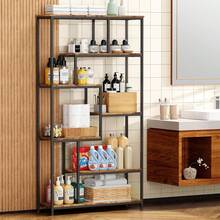 7-Tier Freestanding Baking Rack, Floor-Standing Shelves, Open Shelves, Suitable For Living Room, Office, Study, 2 Colors Available - Rỉ Nâu - Xem 3