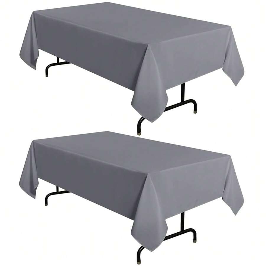 Sancua 2 Pack Light Grey Tablecloth 54 X 78 Inch, Rectangle 4 Feet Table Cloth - Stain And Wrinkle Resistant Washable Polyester Table Cover For Dining Tables, Buffet Parties And Camping - LightGrey - View 1