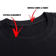 Women's T-Shirt, Flamengo Blouse, The Greatest Passion, Premium Cotton T-Shirt With Heartbeat Design. - 黑色 - 查看 3
