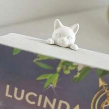 1 pieza Marcapáginas 3D en forma de gato negro/blanco, marcapáginas 3D estereoscópico impreso en 3D, esencial para lectores - Marcapáginas de gato 3D - Ver 6