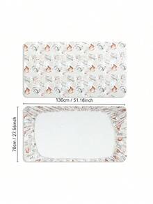 Oaoleer 1PC Crib Sheets For Boys & Girls, Teddy Bears Clouds Pattern, Neutral, Mini Crib Mattress Sheets, Fitted - Multicolor - View 9