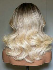 Ash Blonde Body Wave Glueless Wigs Human Hair Pre Plucked Bye Bye Knots 13x4 HD Transparent Ombre Blonde Colored Water Wave Lace Frontal Wigs For Women 250 Density Brazilian Remy Lace Front Wigs Human Hair Ready To Wear - 漸層色 - 查看 4