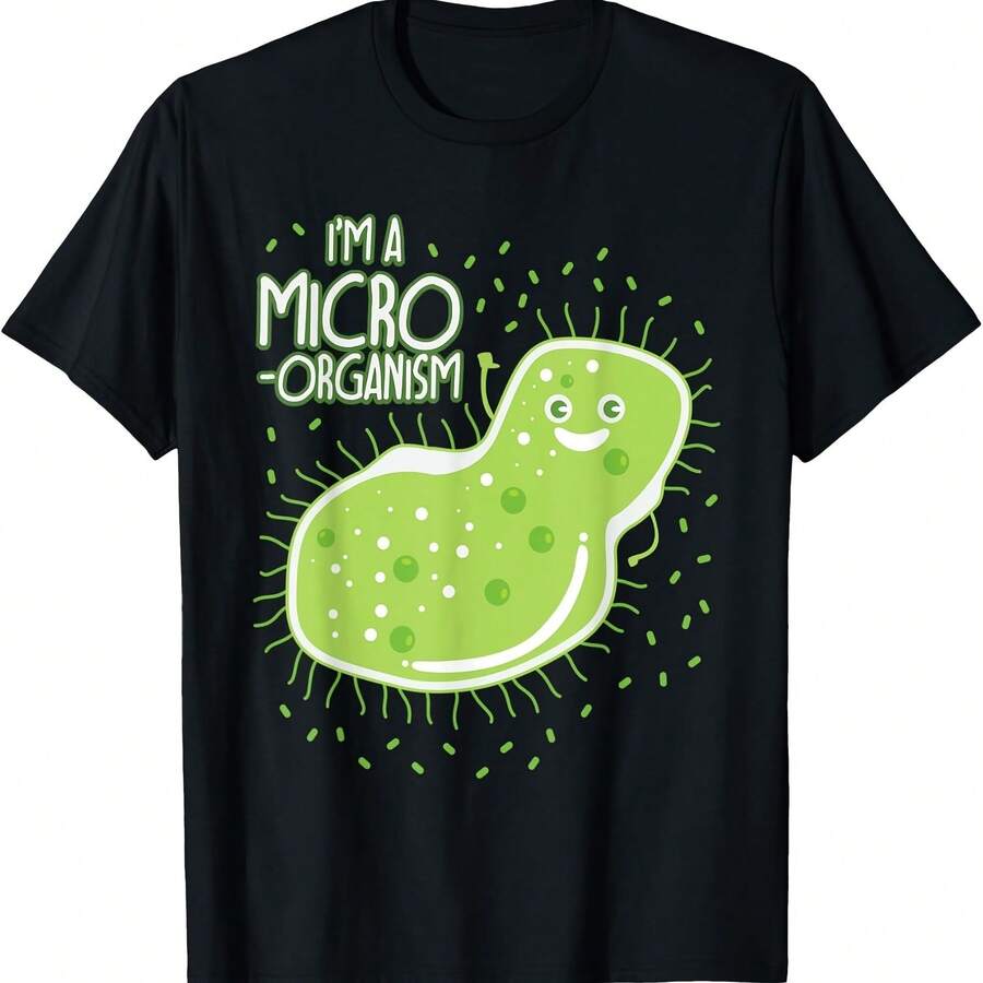 Camiseta divertida con memes de biología para profesores y estudiantes con bacterias como regalo - Negro - Ver 1