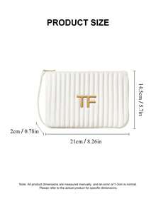 Tom Ford White Quilted Crossbody Bag Cosmetic Bag With Gold Logo And Chain Minimalist Evening Clutch - White - View 3