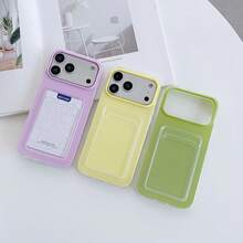 The New Two-In-One Jelly Card Holder Phone Case Is Compatible With Phone 17 Pro Max/17 Pro/17/16 Pro Max/16 Pro/16/16 Plus/15/15 Pro Max/15 Pro/15 Plus/14 Pro Max/14 Pro/14 Plus/14/13 Pro/13 Pro Max/13/12 Pro/12 Pro Max/12/11. - Yellow - View 3
