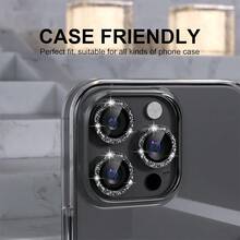 ZYONS Bộ 6 miếng dán bảo vệ ống kính camera màu đen lấp lánh, vòng kim loại hợp kim nhôm 9H trang trí, tương thích với dòng 17 Pro Max/17 Pro/17 Air/17/16 Pro Max/16 Pro/16 Plus/16/15 Pro Max/14 Pro Max/13 Mini/12/11 - 6 cái - Xem 5