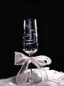 1pc Personalized Champagne Flute, Reusable & Washable Customized Champagne Glass With Bow Decor, Suitable For Bride And Bridesmaids, Wedding Party, Bridal Shower, Bachelor Party, Birthday Party ,Forever Love - Nhiều màu - Xem 15