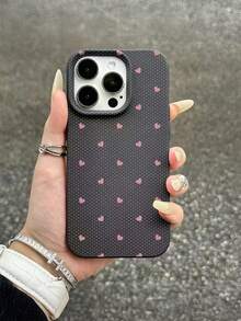1pc Heart Polka Dot Pattern, Large Hole Black Leather Anti-Drop Phone Protective Case, TPU Material, Can Be Given As Holiday Gift, Compatible With IPhone Xs/Xsmax/Xr/11 12 13 14 15 16pro/Promax/14 15 16plus/17, Unisex - Multicolor - View 2