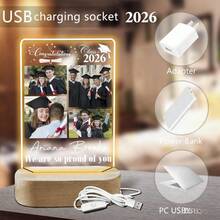 Custom Graduation Acrylic Plaque Customized Graduation Plaque With Photo Personalized Congratulation Class Of 2026 Photo Frame For Friends High School College Medical School Grad Gift Party Decor - Multicolor - View 5