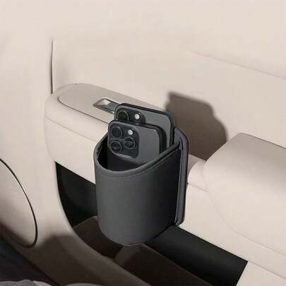 1pc Car Door Cup Holders, Car Phone Holders, Car Seat Back Storage Boxes, Car Cup Holders/Beverage Holders/Phone And Other Small Items Storage Bags/Car Trash Cans,PU Leather Car Cup Holder And Storage Box, Car Beverage Holder And Storage Box