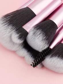 10 Pieces Of Travel Makeup Brush Set Pink Mini Makeup Brush Travel Portable Small Eye Shadow Eye Lipstick Foundation Brush Eye Shadow Contour Blush Concealer - Multicolor - View 5