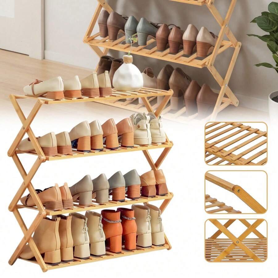 Rastrelliere per scarpe pieghevoli - Beige - Visualizzare 1