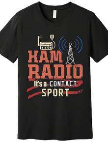 Men's Vintage Cotton T-Shirt - R Radio Operator Graphic Print, Street Hipster Loose Fit Crewneck, 100% Soft Breathable Fabric, Casual Tee for Easter, St. Patrick's Day & Outdoor Ev - Negro 13 - Ver 1