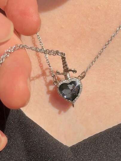 2 piezas Mejor amigo/Pareja Elegante Colgante de Collar con Corazón Cruzado de Cristal Rhinestone, Adecuado para Vacaciones, Aniversarios, Cumpleaños, Regalo para Hermanas, Novias