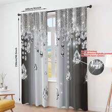 2PCS High-Grade Crystal Pattern Semi-Transparent Dust-Proof Curtains - Modern Minimalist Living Room And Bedroom Suitable For All, Luxury Style - Multicolor - View 13