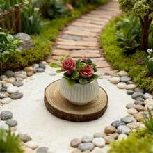 1件迷你逼真玫瑰花盆栽，娃娃屋DIY配件，微景观工艺品，完美礼物和收藏模型 - 1PC - 查看 6