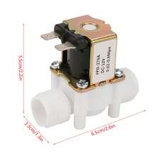 12V G1/2" NC Plastic Electrical Inlet Solenoid Water Valve for Water Dispense - Tamaño: 6,5 x 3,3 x 5,5 cm/2,6 x 1,3 x 2,2 pulgadas - Ver 2