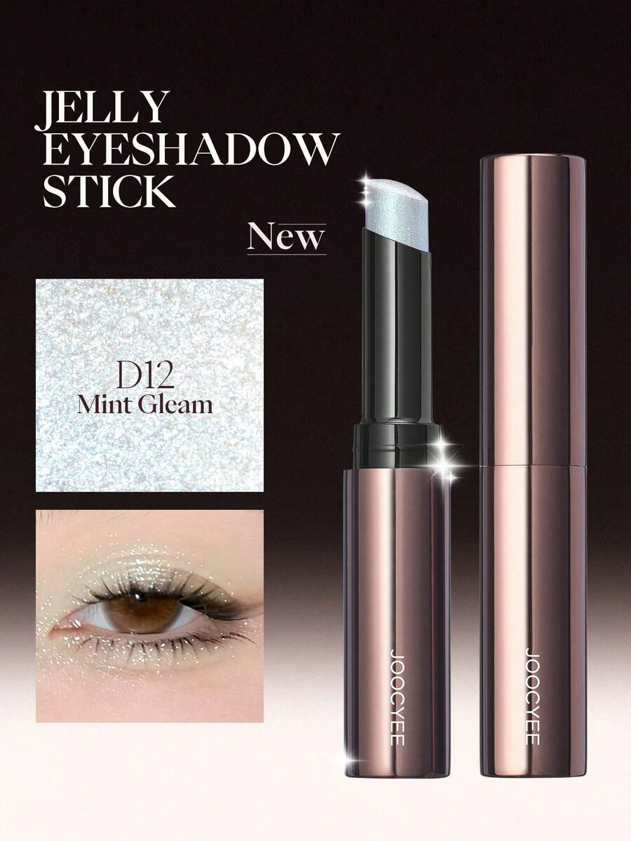 JOOCYEE "JELLY EYESHADOW STICK" Jelly-Textured Highlighter Eyeshadow Stick, Radiant Glow, Liquid Slouchy Eyeshadow With Fine Shimmer, Brightening For Daily Use - D12 Mint Gleam - Xem 1