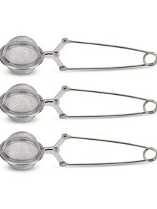 1/2pcs Premium Stainless Steel Tea Ball With Handle For Tea Infusion And Steeping - Multicolor - View 1