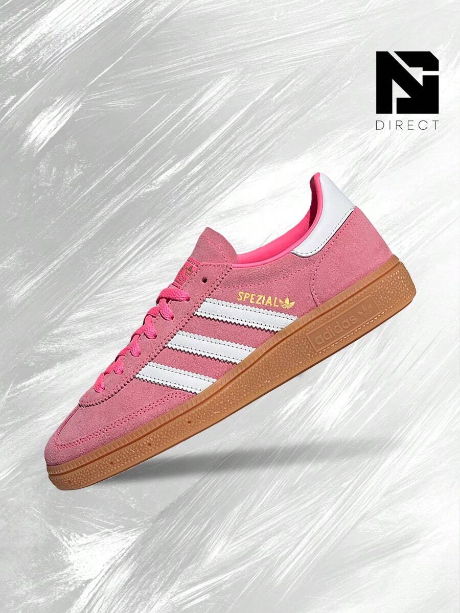 Adidas Handball Spezial Lucid Pink White (Women's)-Women's Lifestyle Sneakers – Shoes For Woman-Vintage-Spring & Summer-Inspired Running Shoes, Shock-Absorbing Comfort, Gym To Streetwear Casual Wear-Easter Gift-JI2654 - Lucid Pink/Footwear White/Gold Metallic - 查看 1