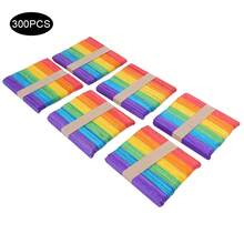 300 unidades de palitos de madera de colores para helados, manualidades DIY, palitos de madera para helados para el verano en casa. - Multicolor - Ver 8