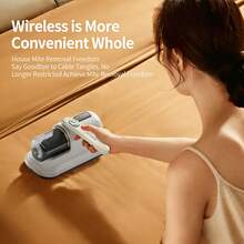 HYUNDAI The HY-011 Cordless Mite Remover Features A Lightweight Design, One-Handed Operation, One-Button Start For Rapid Mite Removal, And Is Suitable For Hotel Rooms, Guesthouses, And Gyms. It Provides Efficient And Worry-Free Fabric Cleaning. - White - View 4