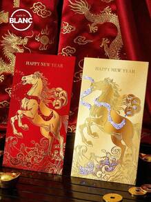 6pcs Horse Year Lai See Envelopes 2026 New Design Premium Chinese New Year Creative Red Packet Bags - Multicolor - View 3
