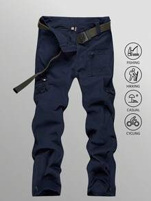KEFITEVD Men's Tactical Pants Military Work Pants For Men Ripstop 9 Pockets Construction Trousers - 藏蓝色 - 查看 4