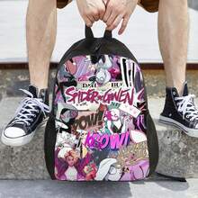 S-Spider-Gwen Simple And Streamlined Single-Layer Backpack |   An Easygoing Companion For School, Daily Walks, Or Light Travel Packing |   Fashion Style, Hand Wash Or Professional Dry Clean - Black - View 8