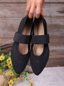 女士平底鞋 - 黑色 - 查看 1