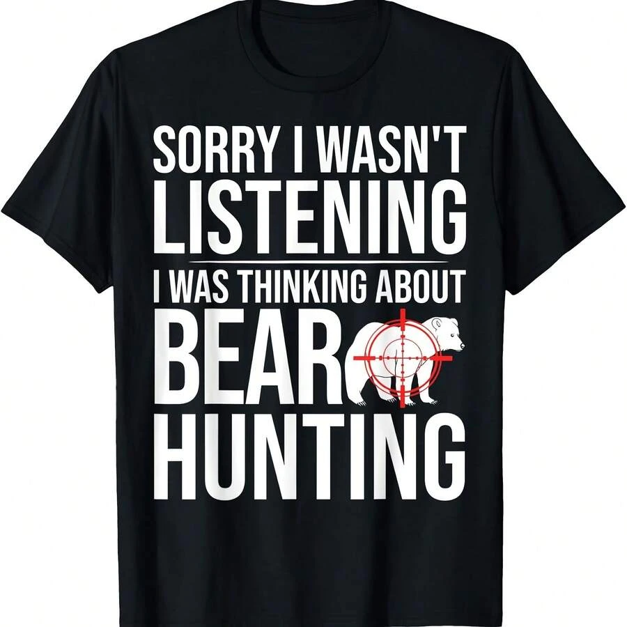 Camiseta de cazador de osos cazando en Alaska - Negro-3 - Ver 1
