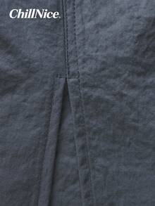 Women's Elegant Grey Cargo Midi Skirt - Elastic Waist Drawstring Pocketed Skirt, Lightweight & Wrinkle-Resistant For Spring, Casual Outings & Going Out - Grey - View 7