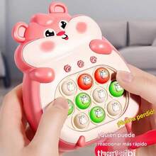 Máquina de juegos portátil de velocidad con sonido y luz, juego interactivo de memoria Quick Push, consola de juegos Quick Push, juguetes sensoriales luminosos, rompecabezas portátil, juguete de presión para niños y adultos. uego Pop It Electrónico, Juguete Anti - Estrés Quickpush - Rosa - Ver 3