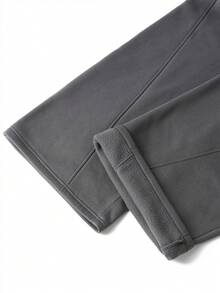 Voidago Men's Spring Casual Patchwork Hoodie And Sweatpants Set - Black - View 8