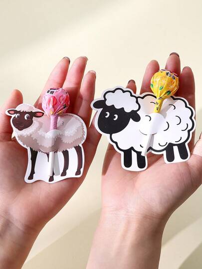 40 Pieces/Pack Eid Al-Fitr And Eid Al-Adha Party Favors, Various Sheep-Shaped Stickers, Perfect For Summer Parties, Weddings, Back-To-School Events, And Room Decoration. Lollipop Decoration Cards, Paper Candy Cards, Lollipop Cardstock For Gender Reveal Parties, Holidays, Weddings, Birthday Party Decorations, And Baby Shower Gifts.
