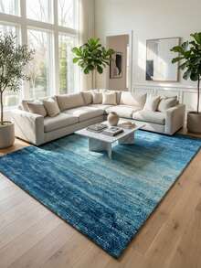 1pc Blue Ocean Style Carpet, Golden Rhombus Velvet (850g/Sqm) Vintage Bohemian Decorative Carpet, Suitable For Living Room, Entrance And Hallway - Multicolor - View 13