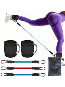 1 Set Of Fitness Equipment For Explosive Ankle Power, Including Elastic Ankle Ring, Hip And Leg Resistance Band, Butt Shaping Leg Shaping Ankle Buckle Resistance Band, Suitable For Hip And Leg Strength Training, Leg Resistance And Tension Training Gym Accessories - Multicolor - View 12