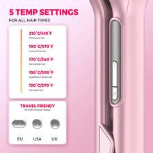 UKLISS 14-Temperature Settings (120-230°C) Mermaid Wave Curling Iron, Lightweight & Portable, Dual Voltage - Platinum - EU C Type Plug(220-240V) - View 7
