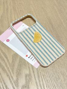 Funda de teléfono suave de TPU a prueba de golpes con estampado de rodajas de limón a rayas azules, funda de teléfono de verano linda, cubierta protectora de teléfono blanca simple adecuada para uso diario y regalo a amigos, compatible con iPhone y Galaxy, se ajusta a 11, 13, 17 Pro Max - Blanco - Ver 3