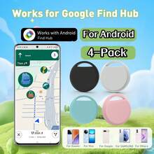 RSH 4 Packs Smart Tag For Android, Smart Tracker Anti-Lost Locator Works For Android Find Hub App(System Requirements Android 9+), Precise Positioning Locator Luggage Tracker, For Key Wallet Bag Finder, Family Sharing&Privacy Protection - Black - View 11