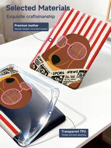 11-Inch Tablet Protective Case With Cute Cartoon Dog Striped Pattern, Compatible With Air M3 2025/M2 2024, Air 5th Gen 2022, (A16) 11-Inch 11th Gen 2025, Galaxy Tab, Kindle Paperwhite 12th Gen 2024. Transparent Back With Fashionable Design, Auto Sleep/Wake Function, Airbag Protection, Suitable For Gifts And Office Use - Multicolor - View 8