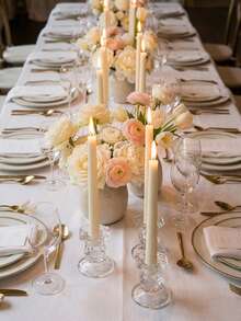 1 件/1 套玻璃烛台/烛架/烛台,温馨透明玻璃烛台,适用于节日聚会、家居装饰、乔迁礼物、餐桌中心摆件、下午茶摆设、儿童派对装饰、婴儿房装饰、宠物友好型家居装饰、窗台展示、书架装饰、玄关桌装饰、户外露台装饰、烛光瑜伽等场合。 - 多色 - 查看 3