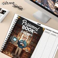 GDTME Sổ tay mật khẩu A5, kiểu dáng nam tính, dùng để ghi chép những việc quan trọng, thích hợp làm quà sinh nhật hoặc kỷ niệm cho ông bà, sổ tay gáy xoắn 35 trang. - Phong cách thanh niên nam - Xem 3