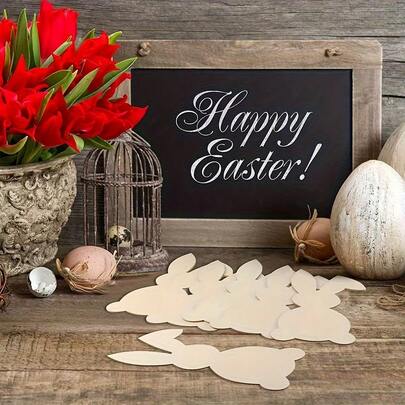 20个木制兔子彩蛋套装，可DIY涂色，适用于节日、生日、婚礼、派对装饰、吊坠、礼物、家庭聚会、复活节、春季派对等场合。