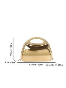 1pc Bag Ladies Wind High-Grade Bag 2026 Spring New Niche Handbag Dinner Cheongsam Bag Dress With Messenger Bag. - Gold - View 3