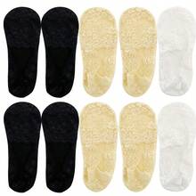 女士夏季薄款透气防滑隐形蕾丝船袜透明休闲低帮袜 - 彩色 - 查看 15